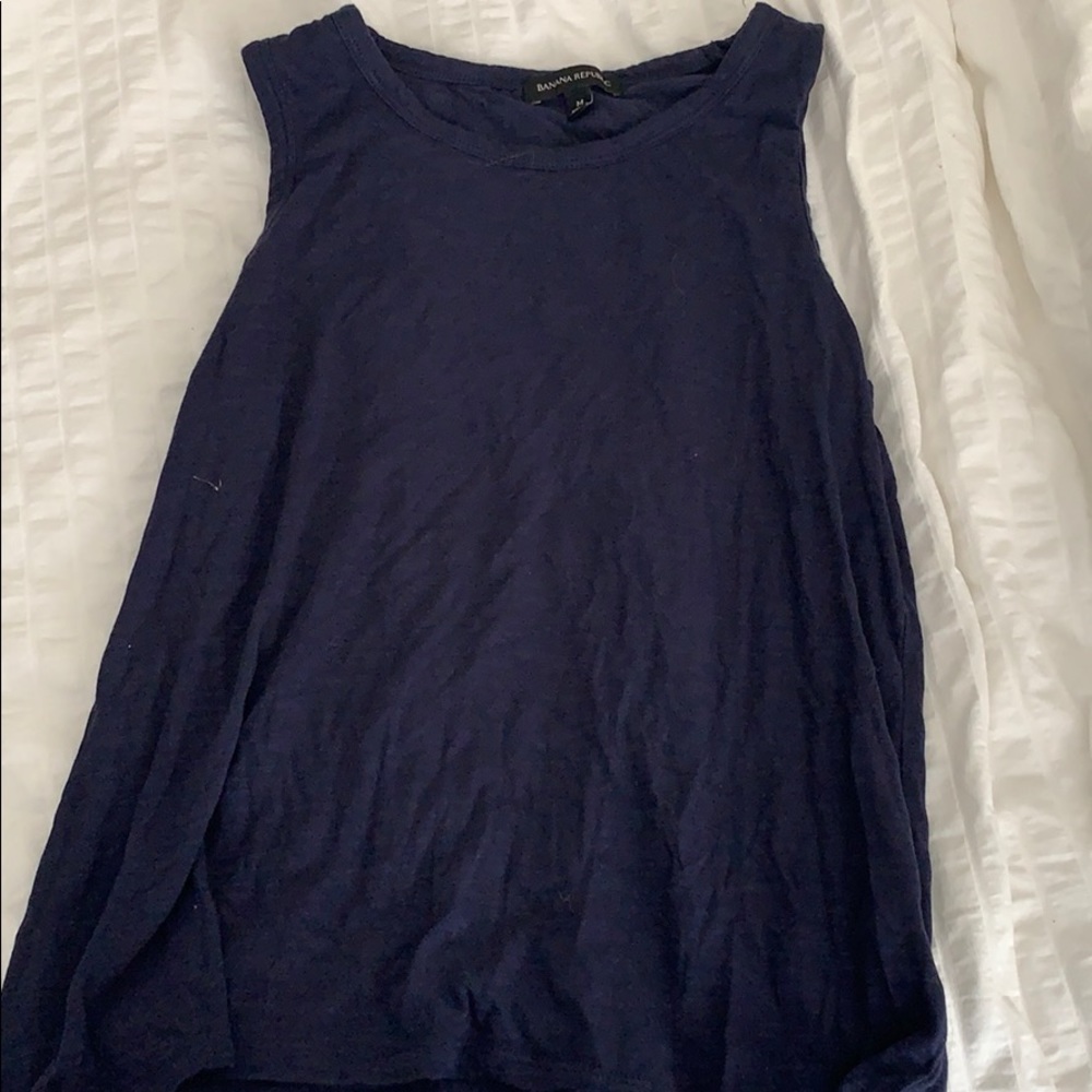 Navy tie back tank